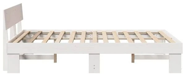 Lovos rėmas Balta 150 x 200 cm Kietos pušies mediena