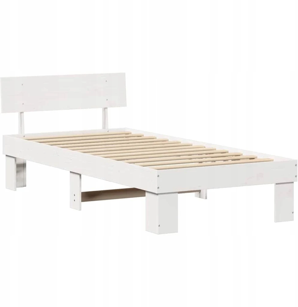 Lova Lovos rėmas Balta 80 x 200 cm Kietos pušies mediena