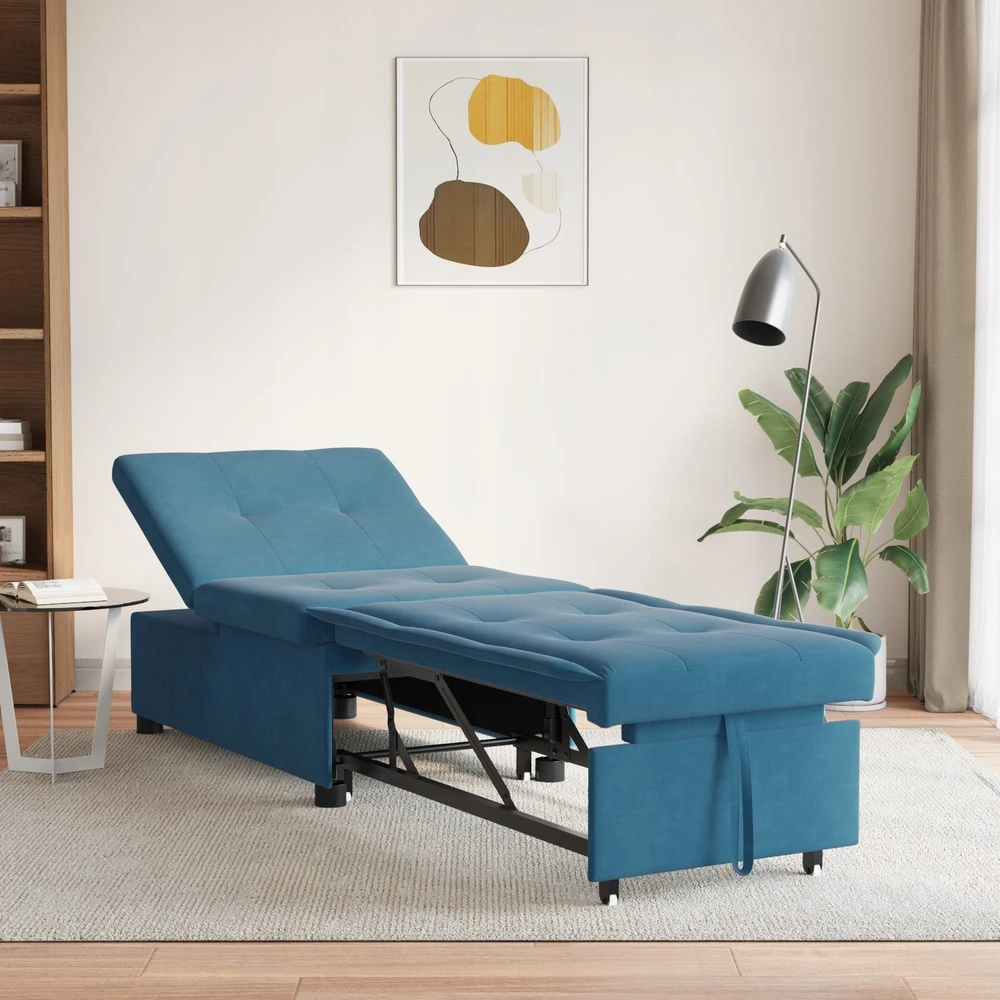 Sofa lova Mėlyna 194 x 67 x 82 cm Aksomas