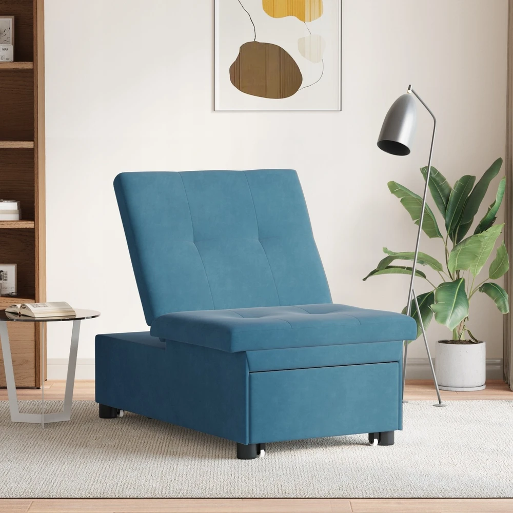 Sofa lova Mėlyna 194 x 67 x 82 cm Aksomas
