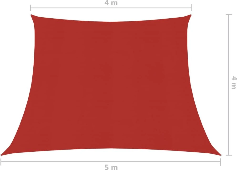 Uždanga nuo saulės, raudonos spalvos, 4/5x4m, HDPE, 160g/m²