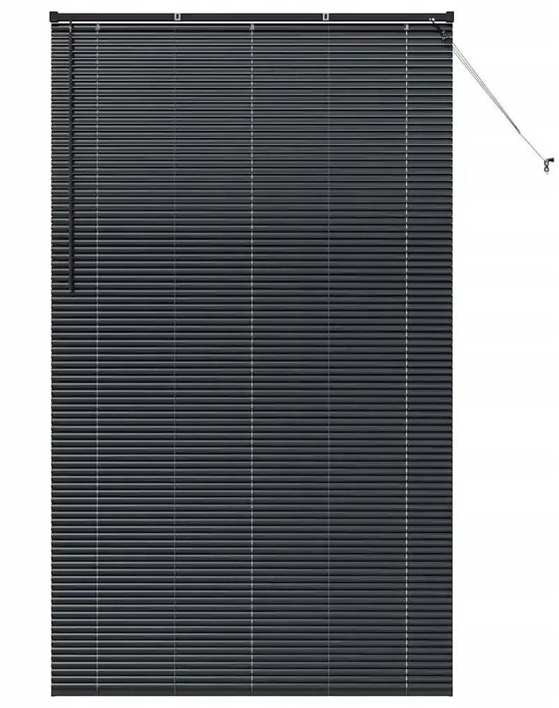 Venecijos žaliuzės Juoda 220 x 125 cm 25 mm Aliuminis