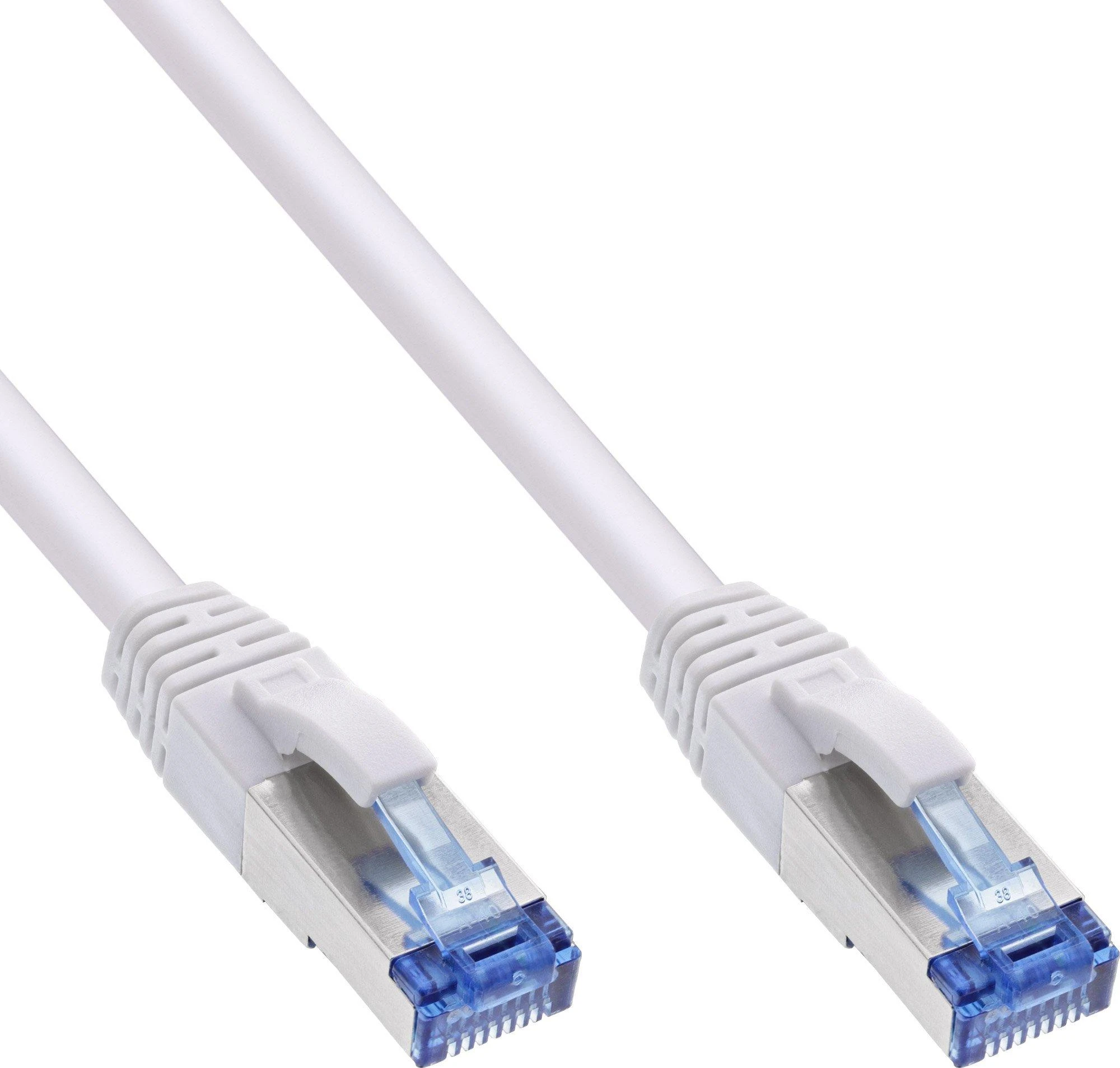 InLine 70vnt. Bulk-Pack InLine® Komutacinis kabelis S/FTP PiMF Cat.6A be halogenų 500MHz baltas 1m