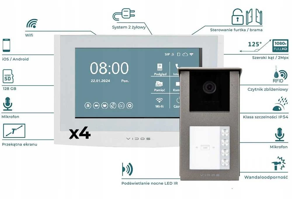 VIDOS 2IP S201-4 lauko skydelis