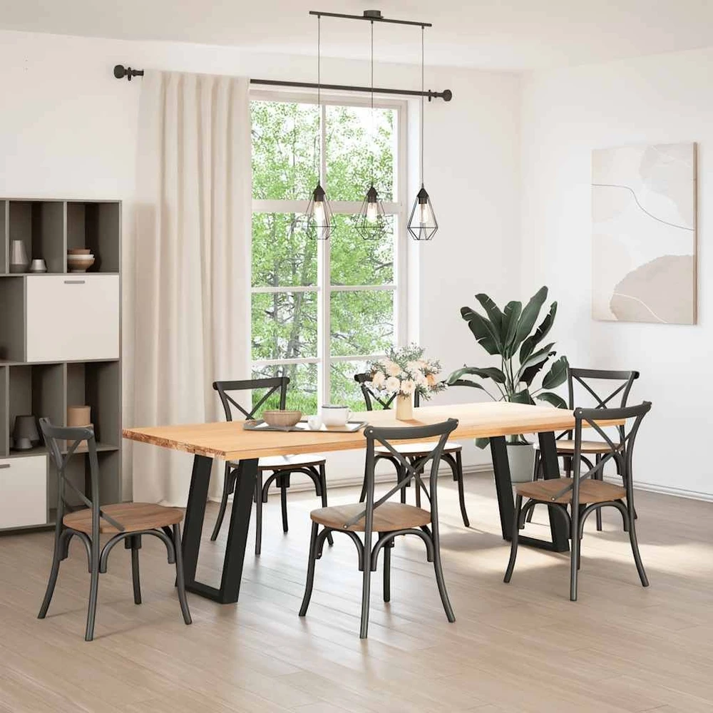 Valgomojo stalo kojelės, U formos, 2 vnt., juoda, 50x(72-73)cm