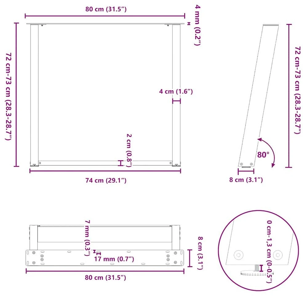 Valgomojo stalo kojelės, 2 vnt., juoda, 80x(72-73)cm, plienas