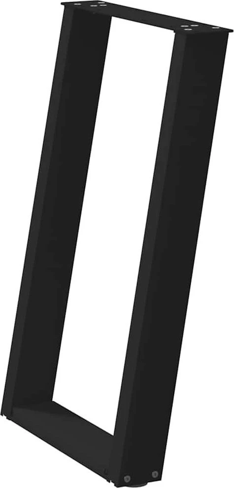 Valgomojo stalo kojelės, U formos, 2 vnt., juoda, 50x(72-73)cm