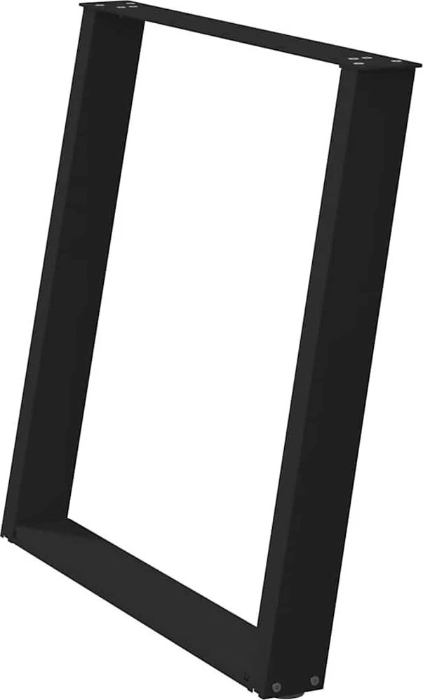 Valgomojo stalo kojelės, U formos, 2 vnt., juoda, 70x(72-73)cm