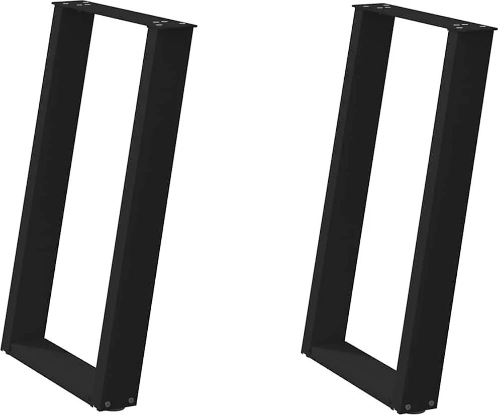 Valgomojo stalo kojelės, U formos, 2 vnt., juoda, 50x(72-73)cm