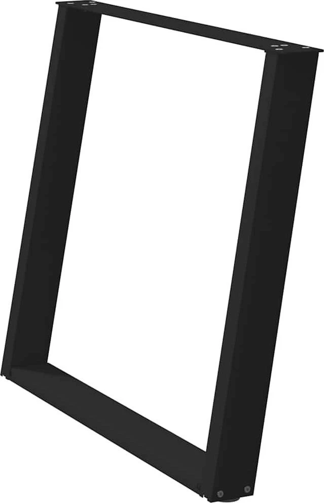 Valgomojo stalo kojelės, U formos, 2 vnt., juoda, 90x(72-73)cm