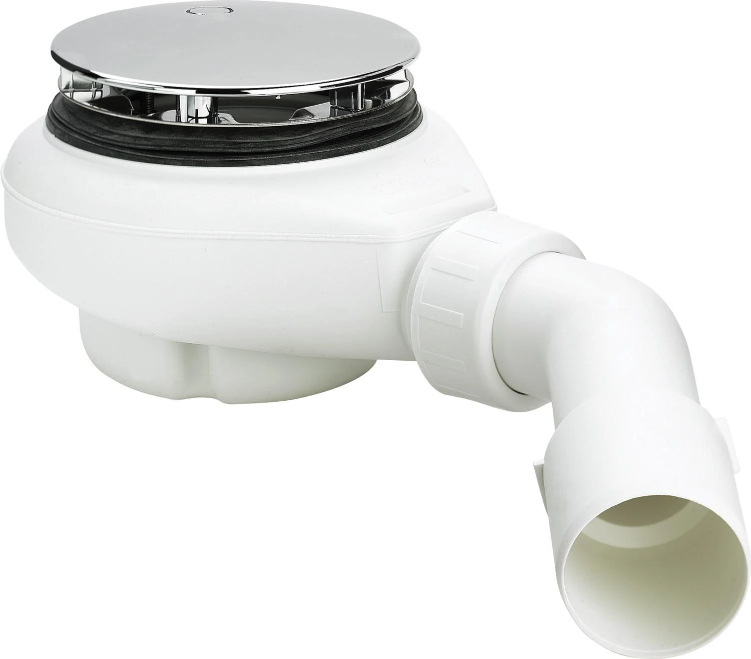 Viega dušas paliktņa sifons Tempoplex, d=90x40/50 mm, h=80 mm, plastmasa, balts/hroms