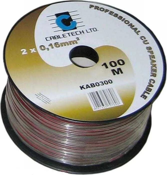 Cabletech Kolonėlių kabelis 1.5mm 100m Juodas