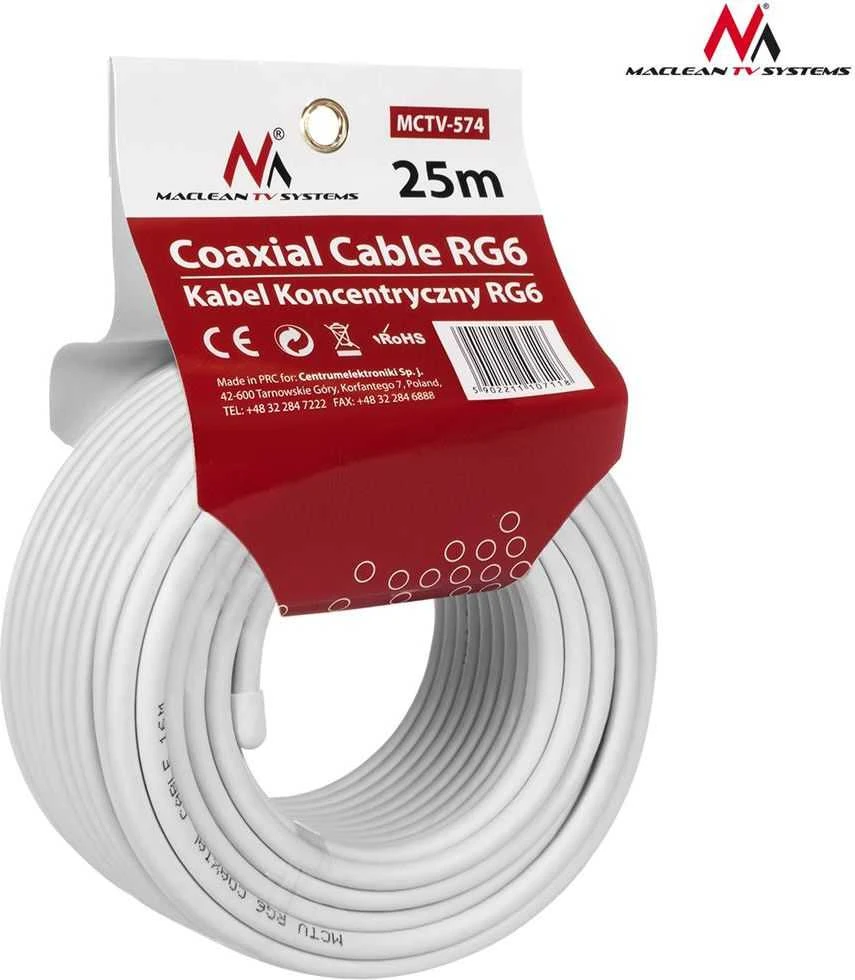 MACLEAN MCTV-574 Maclean MCTV-574 Satellite coaxial cable 1.0CCS RG6 25M