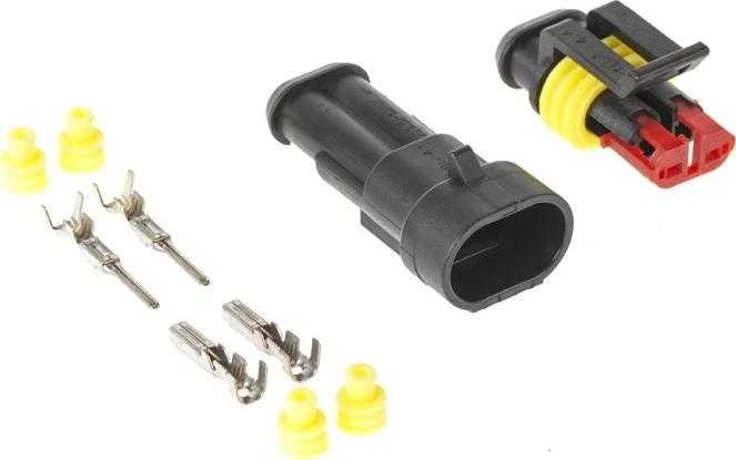 Złącze Oem Superseal 2-PIN jungtis pilna - kištukas + 2PIN lizdas - hermetiška jungtis