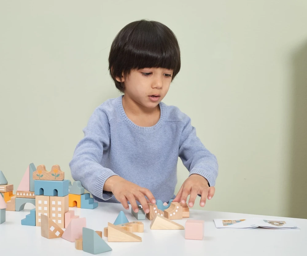 „Viga Polarb“ mediniai blokai Miesto blokai 50 Montessori elementų