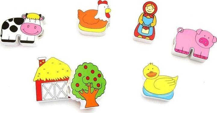 Viga Medienos Žaidimų Rinkinys Ūkis su Lankymu