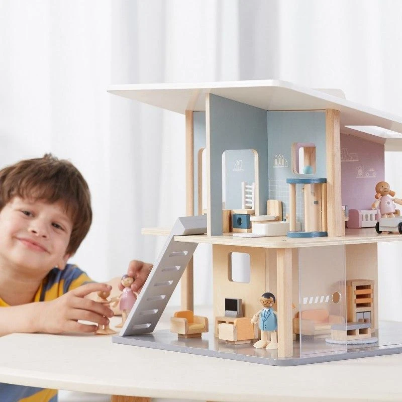 Viga Toys VIGA Medinės Lėlės Šeima 4 Figūros
