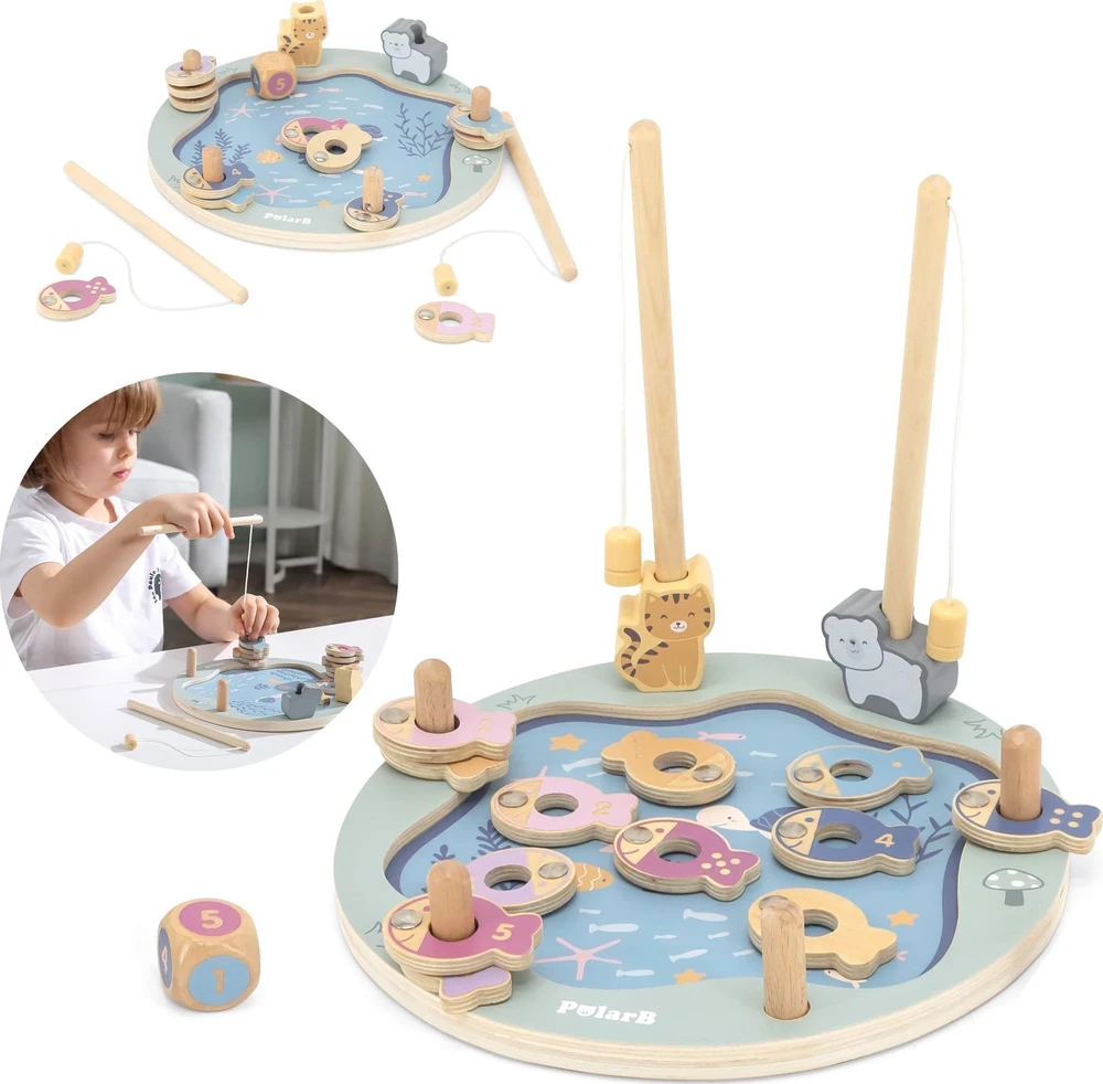 Viga Toys Viga Žaidimų Rinkinys – Medinė Žvejybos Žaidimas