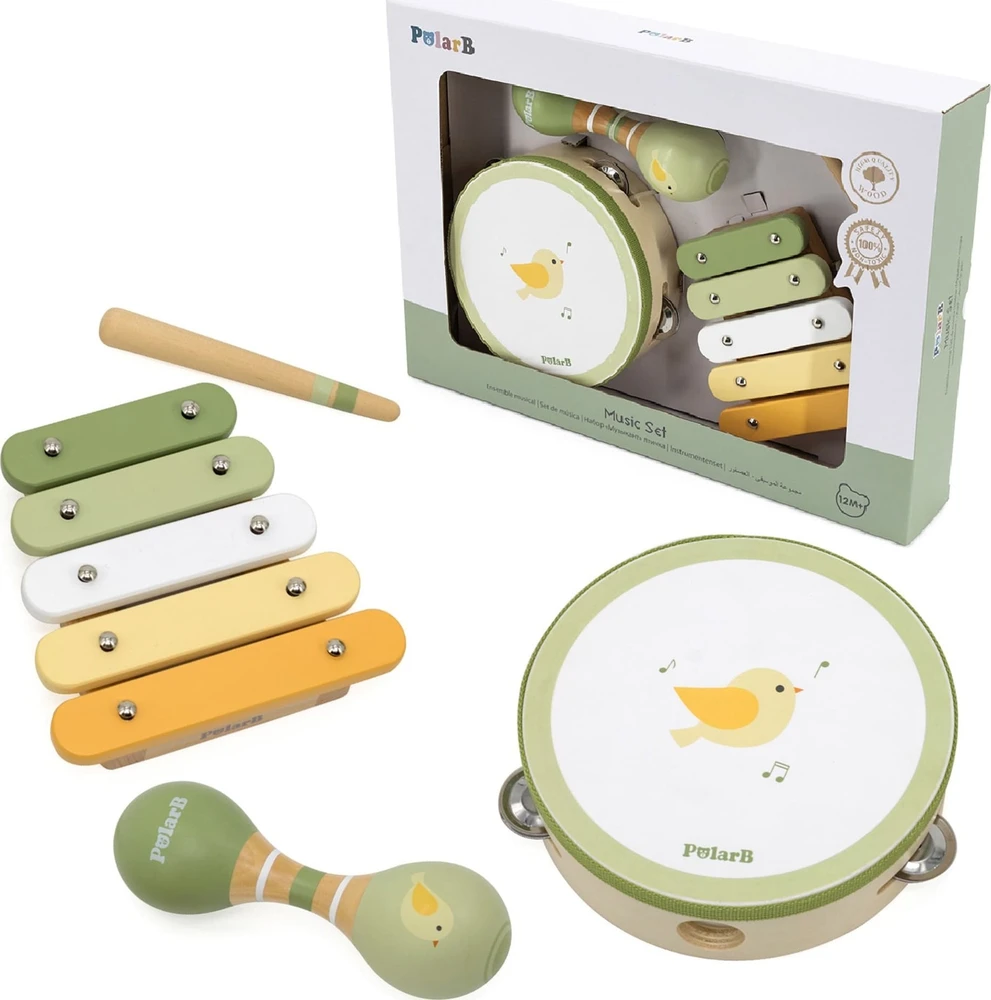 Viga Toys VIGA Muzikiniai Instrumentai Rinkinys PolarB Žalias