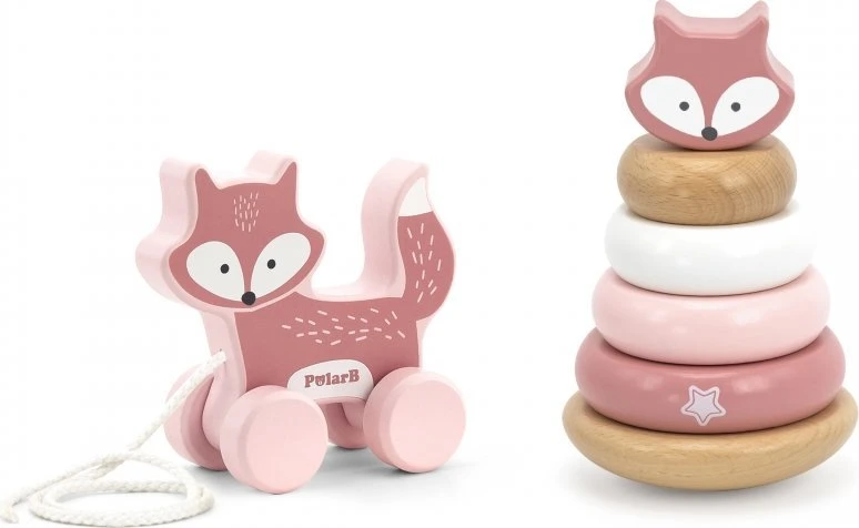 Viga Toys Viga Mediniai Žaislai: Lisekas Piramidė ir Traukiamas Lisekas