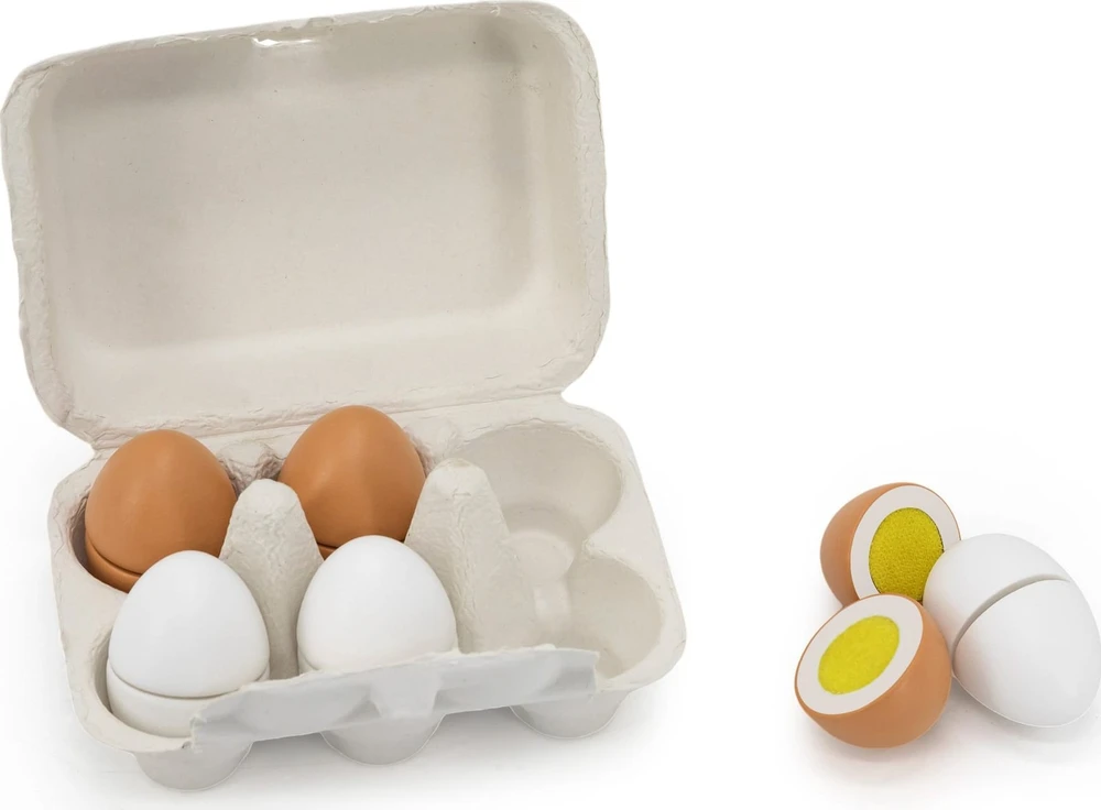 Viga Toys VIGA 44752 Mediniai kiaušiniai pjaustymo padėkle