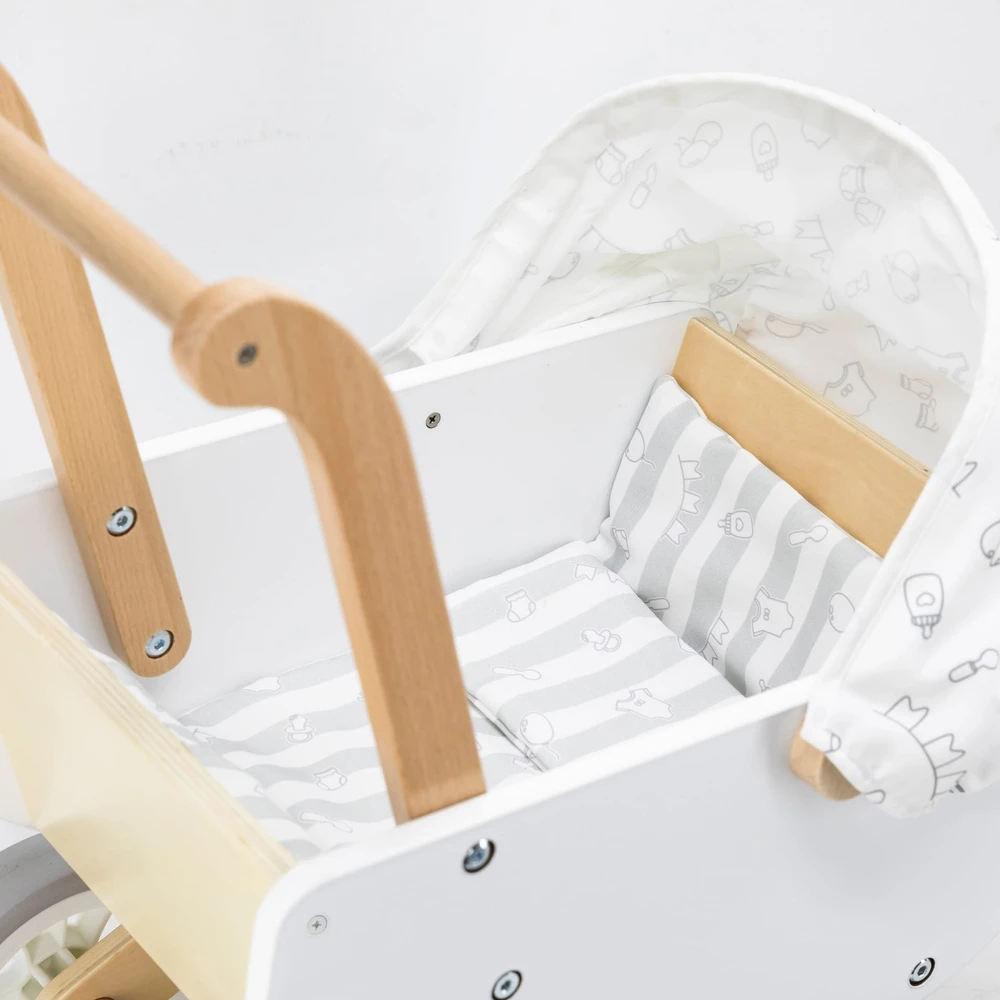 Viga Toys VIGA 44719 Medinis lėlių vežimėlis su gondola