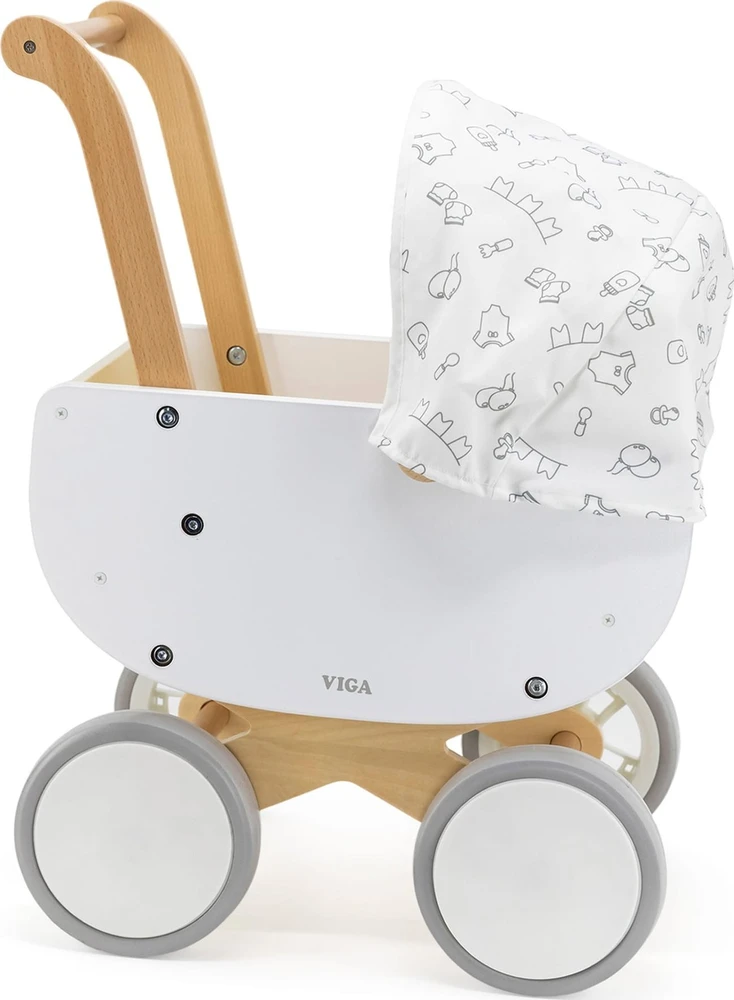 Viga Toys VIGA 44719 Medinis lėlių vežimėlis su gondola
