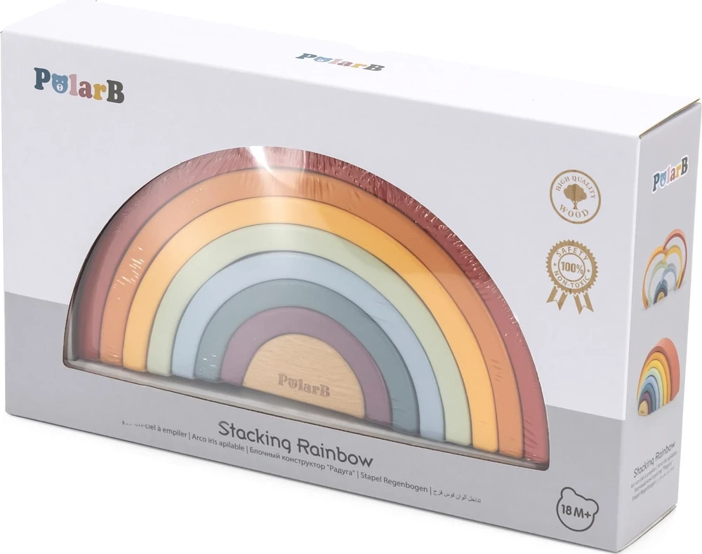 Viga Toys VIGA Medinė Tęcza Dėlionė Klockai Montessori