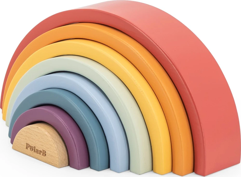 Viga Toys VIGA Medinė Tęcza Dėlionė Klockai Montessori