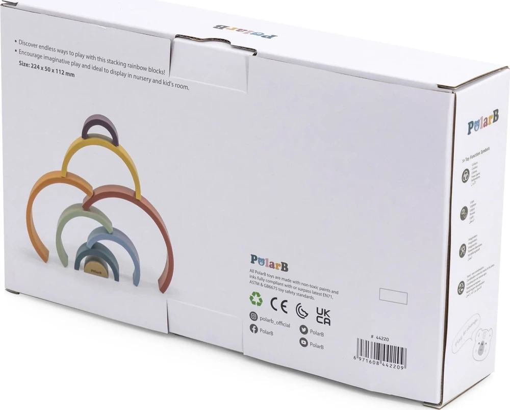Viga Toys VIGA Medinė Tęcza Dėlionė Klockai Montessori
