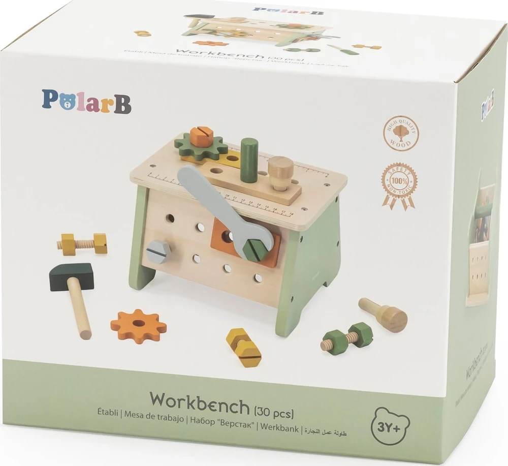 Viga Toys Medinis mini dirbtuvėlių rinkinys 2in1