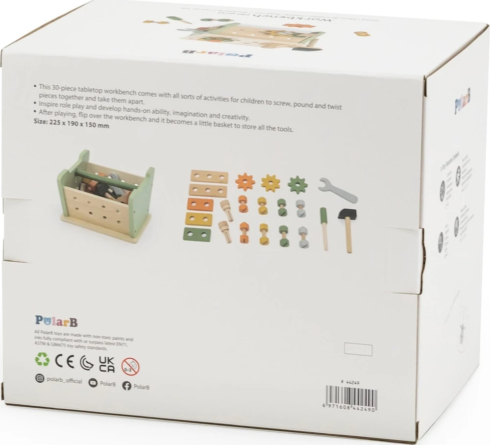 Viga Toys Medinis mini dirbtuvėlių rinkinys 2in1