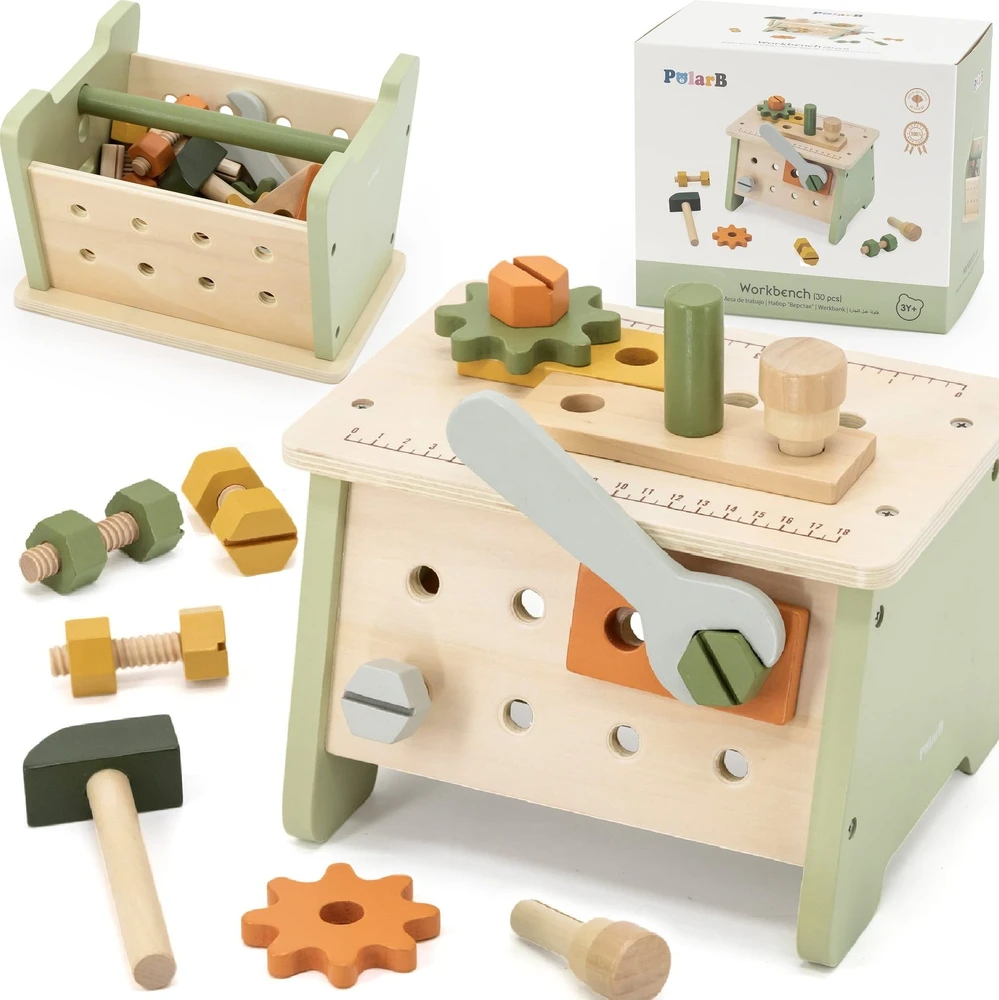 Viga Toys Medinis mini dirbtuvėlių rinkinys 2in1
