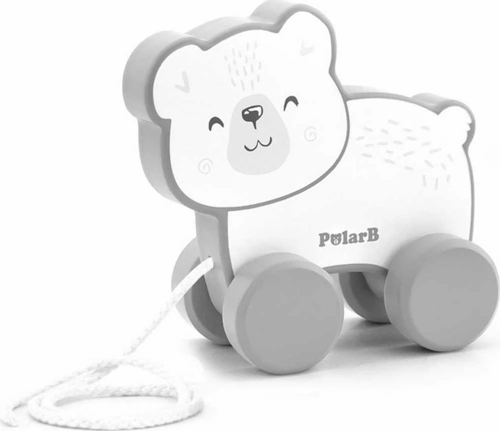 Viga Toys Viga Medinis Žaislas PolarB Komplektas: Poliarinis Lokys Stacking Piramidė + Traukiamas Poliarinis Lokys
