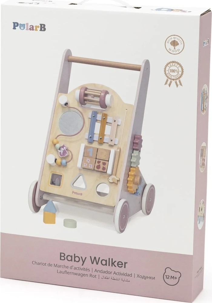 Viga Toys Medinis rožinis stumdukas PolarB