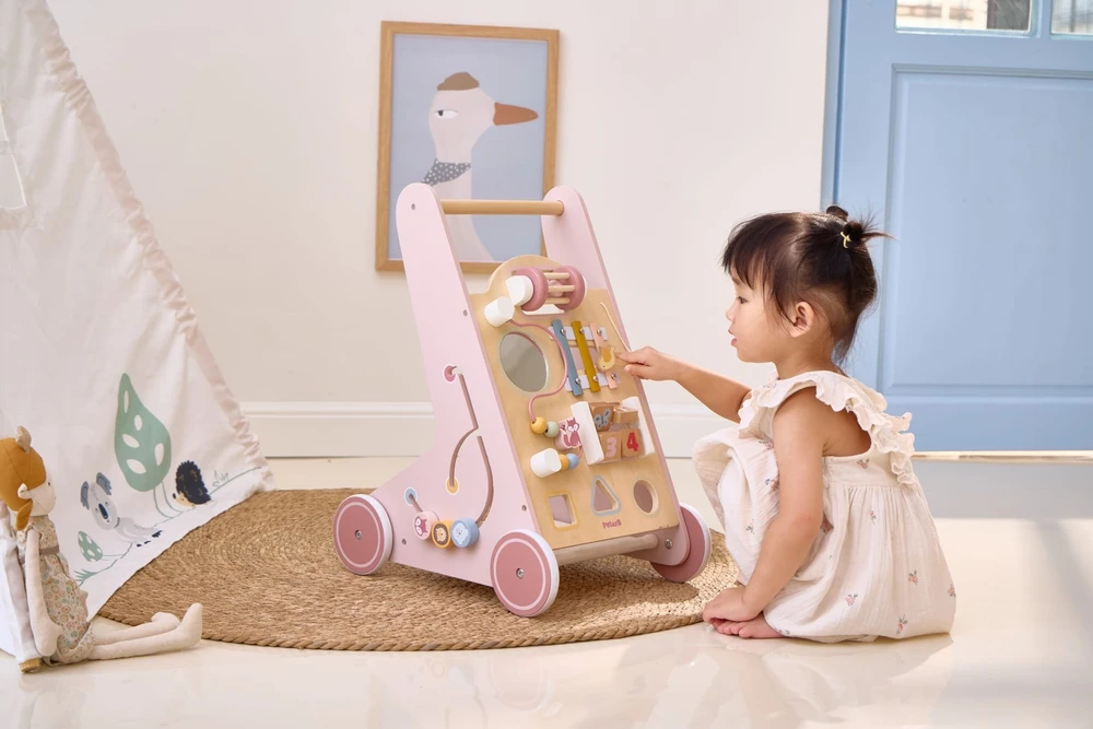 Viga Toys Medinis rožinis stumdukas PolarB
