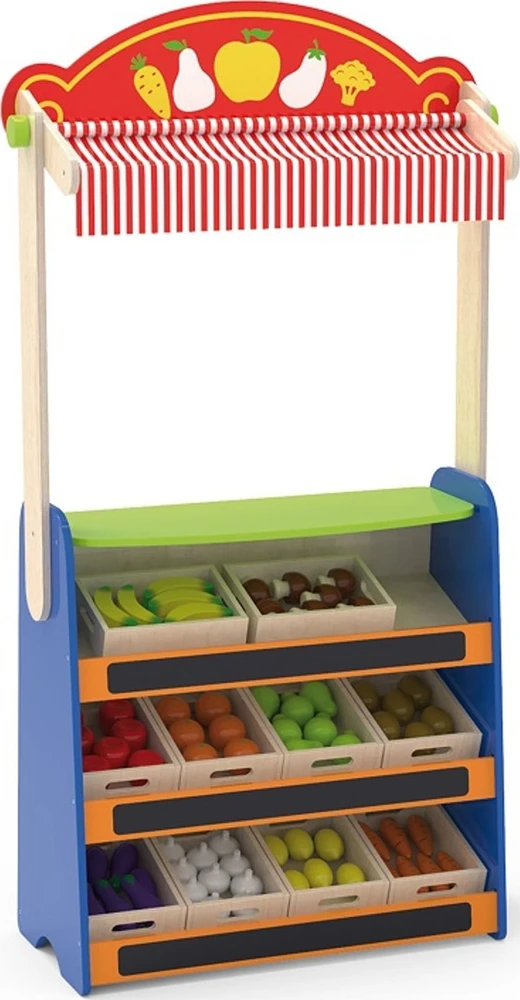 Viga Toys Viga Žaislai 2-in-1 Teatras ir Maisto Parduotuvė