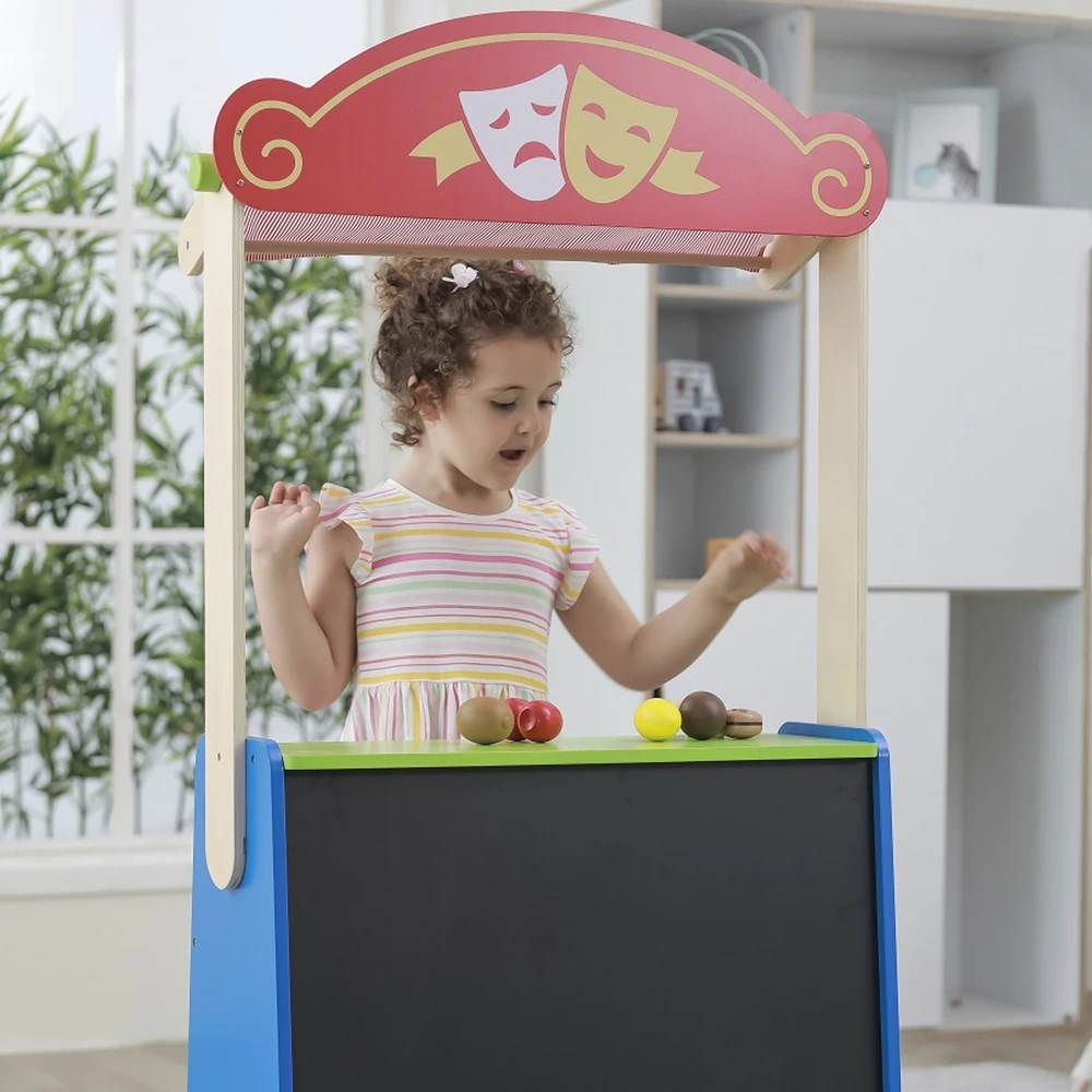 Viga Toys Viga Žaislai 2-in-1 Teatras ir Maisto Parduotuvė