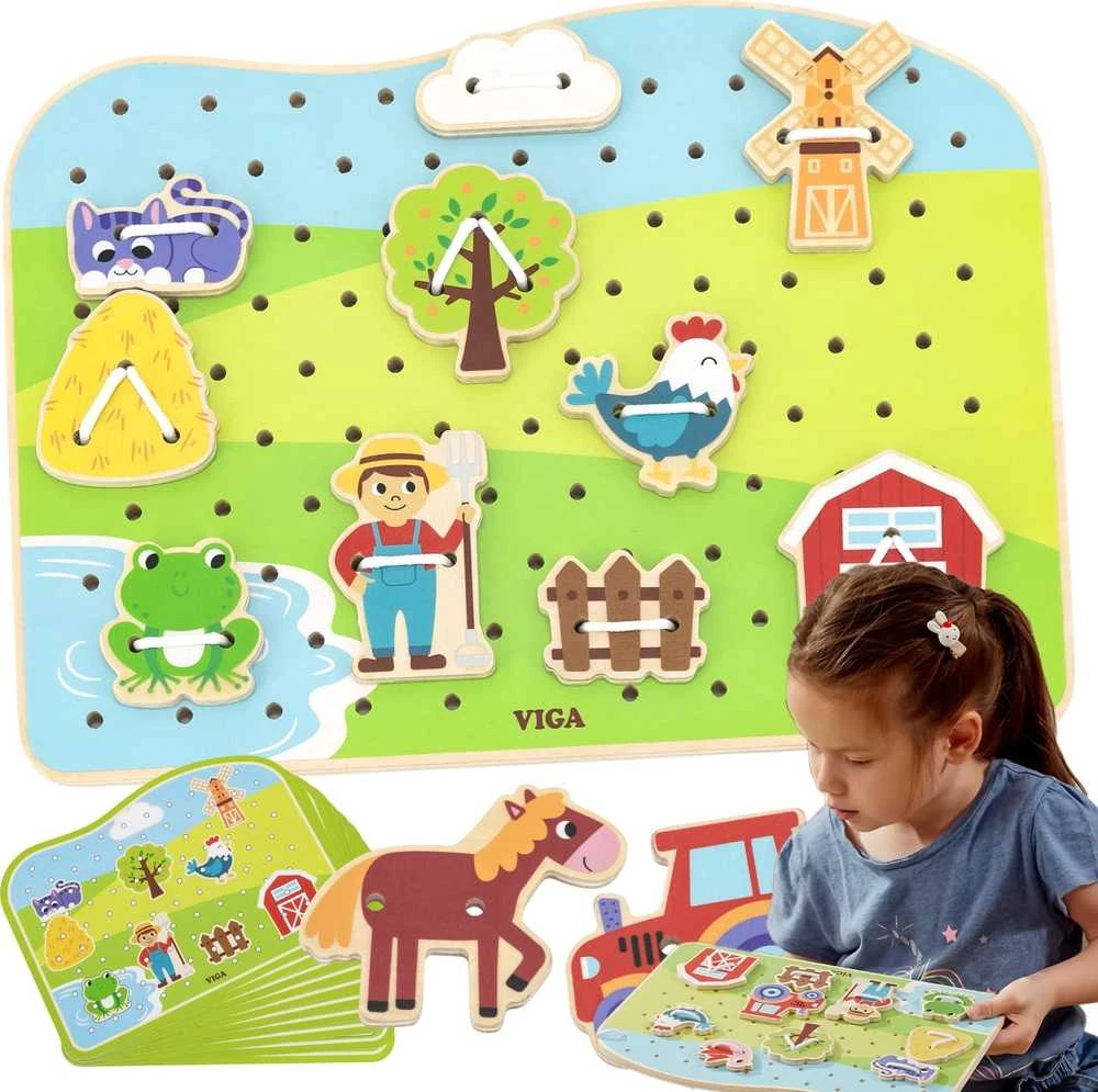 „Viga“ mediniai žibintų tarpininkai gyvūnai Montessori ūkyje