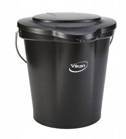 Maisto kibiras, Vikan, 31,8 x 32,5 cm, 12 l, juodas, PP/nerūdijantis plienas, su pylimo snapeliu