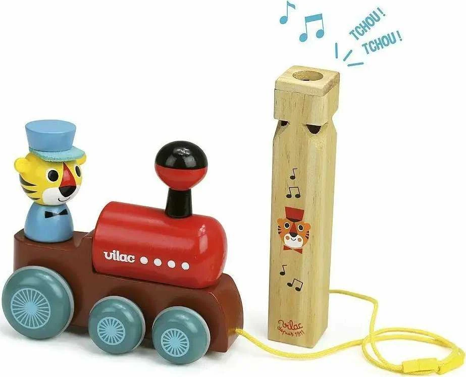 Vilac Žaislas traukinio traukiamas su švilpimu