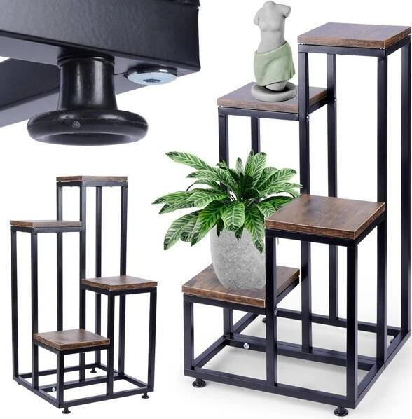 Vilde 4 pakopų metalinis gėlių stovas 69 cm