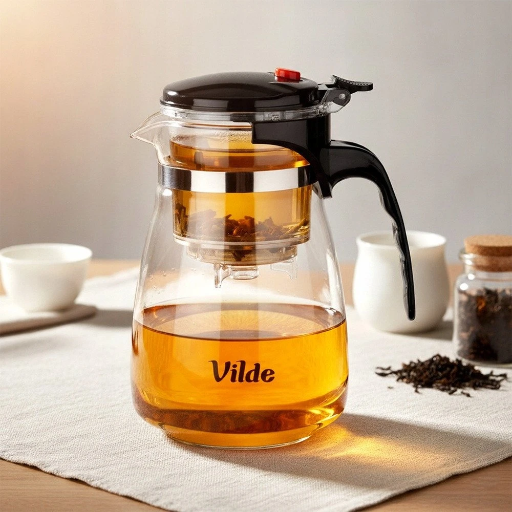 Stiklinis arbatinukas su dviejų etapų filtru Vilde 960 ml