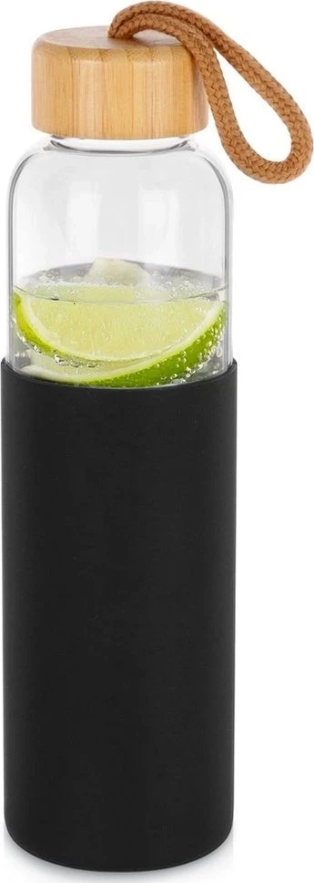 Gertuvė Stiklinis vandens butelis Vilde su silikoniniu dėklu 500 ml