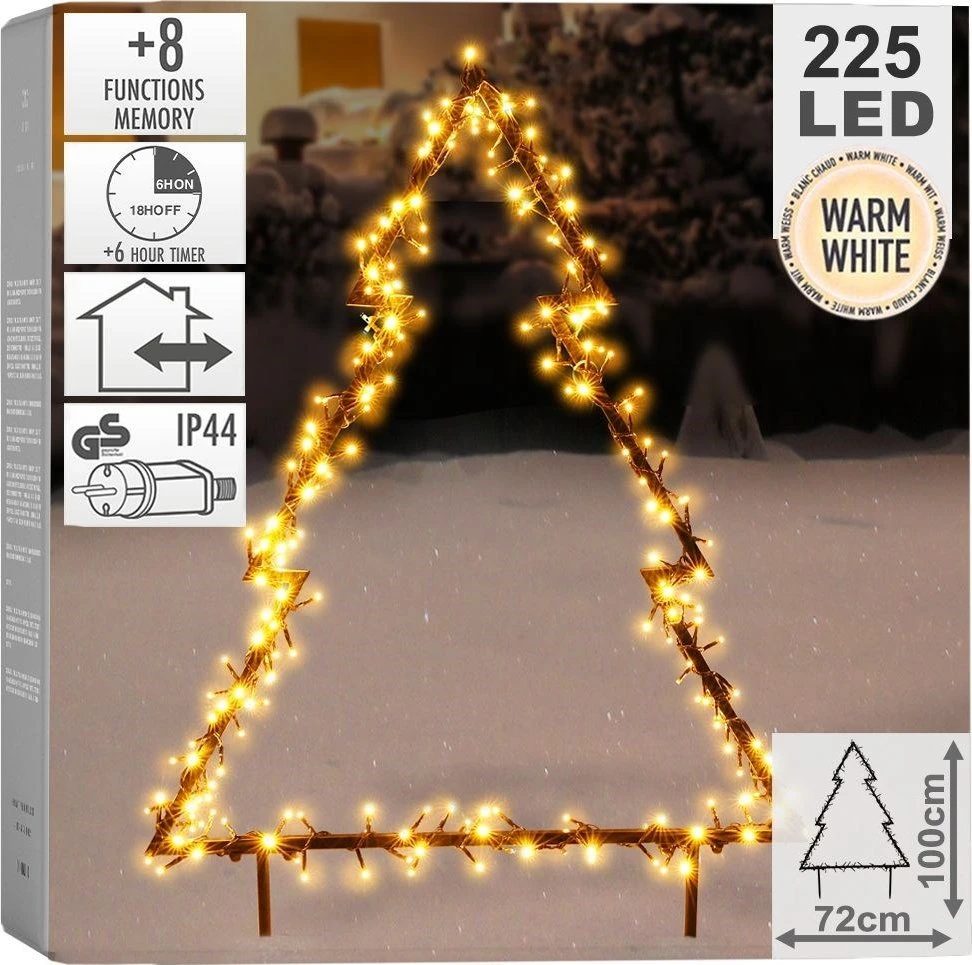 Vilde Apšviesta metalinė kalėdų eglutė 225 LED 100 cm