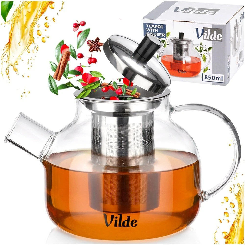 Arbatinukas su nerūdijančio plieno sieteliu Vilde 850 ml