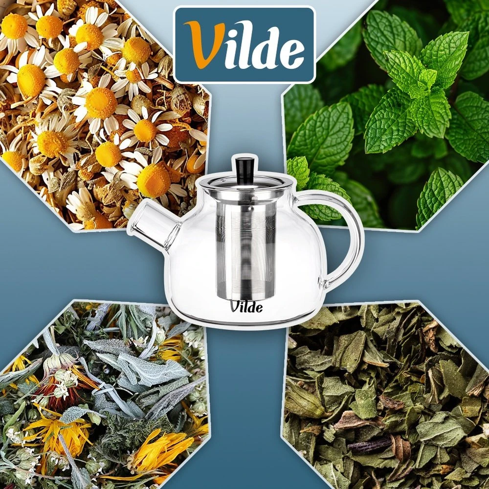 Arbatinukas su nerūdijančio plieno sieteliu Vilde 850 ml