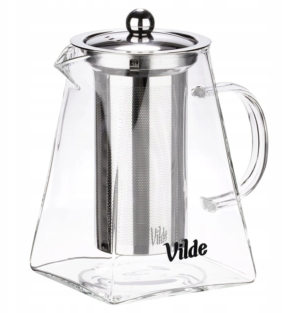 Stiklinis arbatinukas su nerūdijančio plieno sieteliu Vilde 920 ml