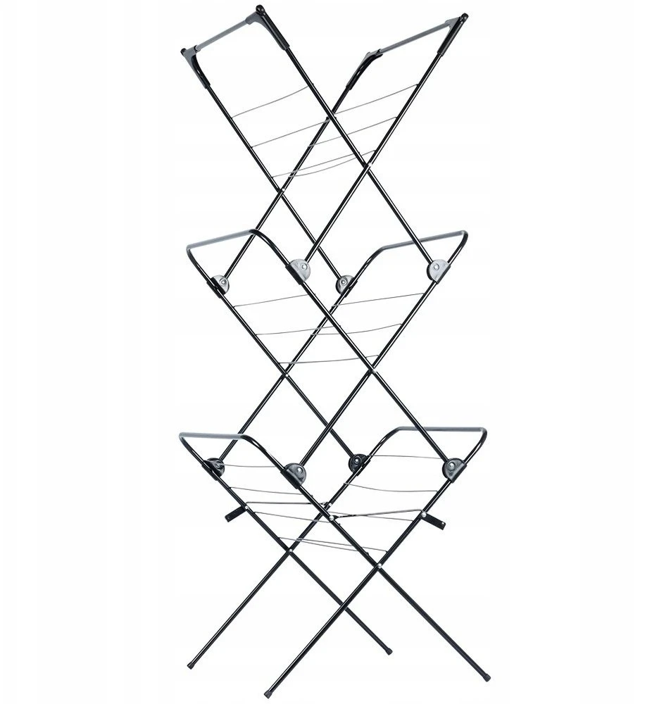 Skalbinių džiovyklė Vilde 61x58x136 cm, trijų lygių, juoda