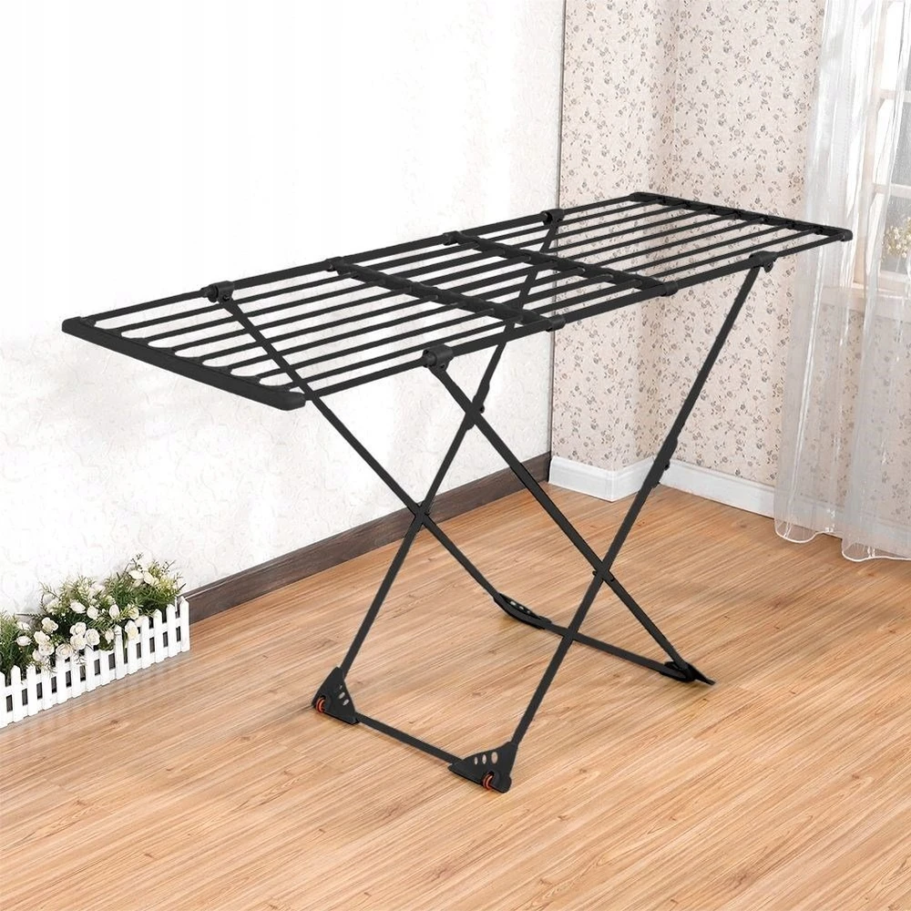 Vilde Skalbinių džiovykla metalinė juoda pailginama XXL 110-189 cm